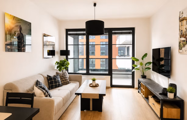 Apartament z balkonem, ul. Księdza Jerzego Popiełuszki 26B, Gdańsk, Gdańsk-1