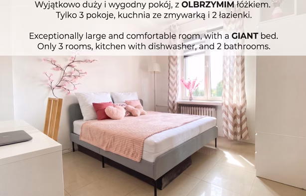 Pokój w kameralnym mieszkaniu ul.Wołoska, Warszawa-1