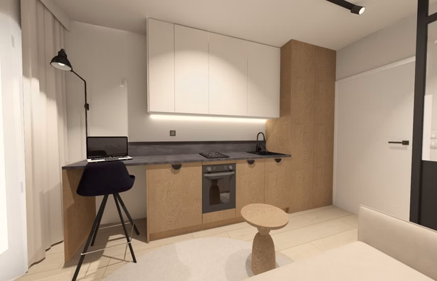 Studio apartment 2, 135K Piłsudskiego St., WIMA estate, Łódź-1