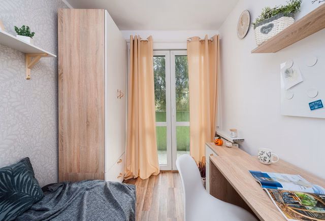 Przytulny pokój 1-osobowy nr 1 z balkonem, ul. Zielińska