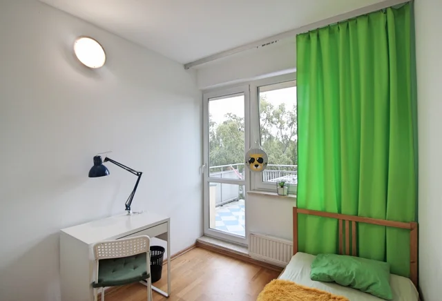 Single room with a balcony close to Metro Stokłosy Vistula University