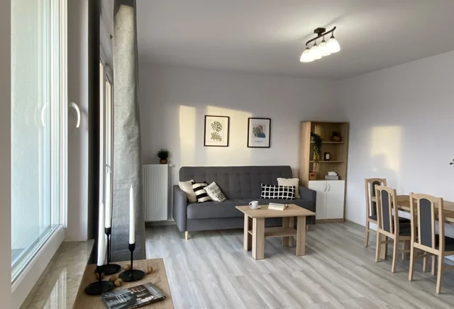 Two-room apartment with a large balcony.
